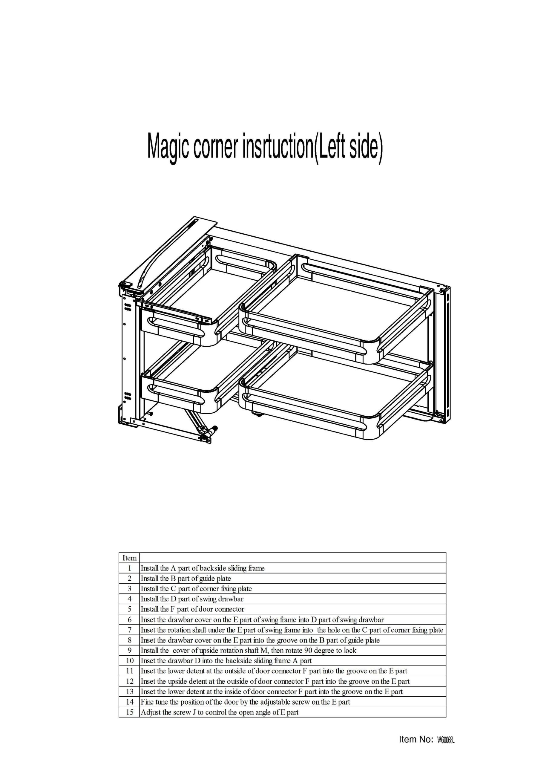 Newmatic Kitchen Hardware BK5080L Fixing Manual