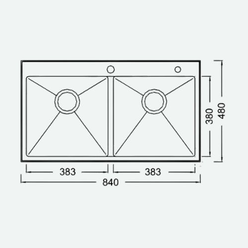 Newmatic Double H84 Kitchen Sink Dimensions