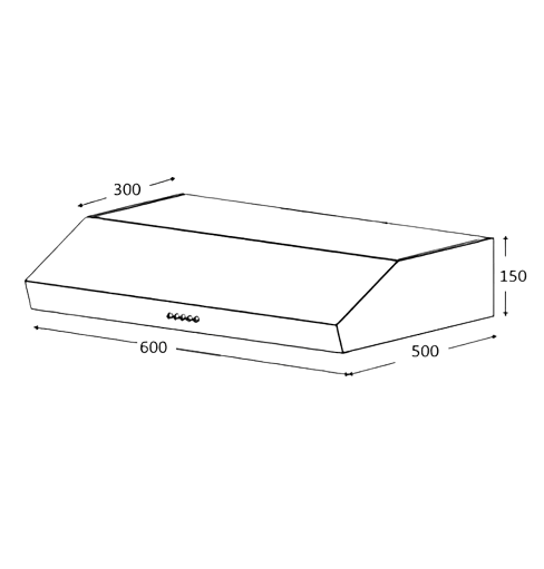 Newmatic H18.6S Kitchen Chimney Hood Dimensions