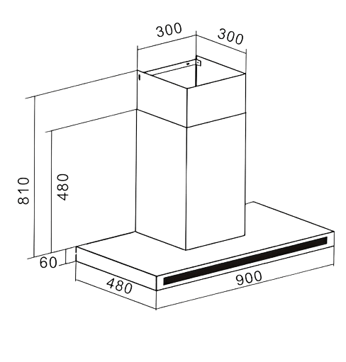 H64.9S Kitchen Hood Dimensions