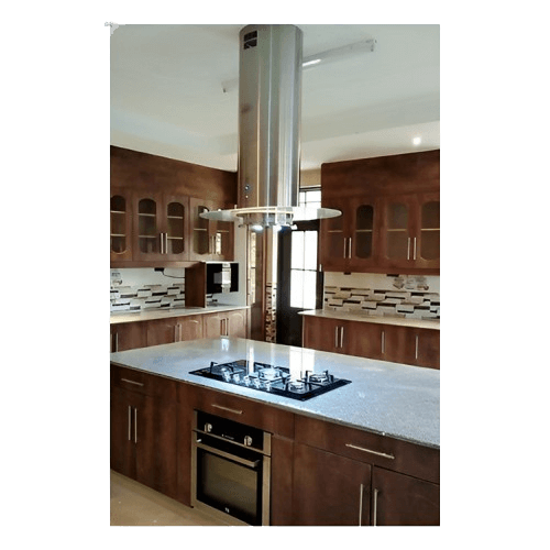 Installed Newmatic H98.9M Island Chimney Hood, Inbuilt Cooker Hob and Built in Oven.