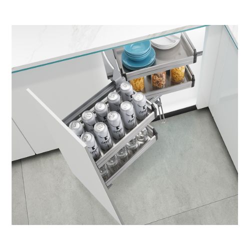 Newmatic Kitchen Hardware BK5080 Magic Corner Basket (Right and Left Corner)
