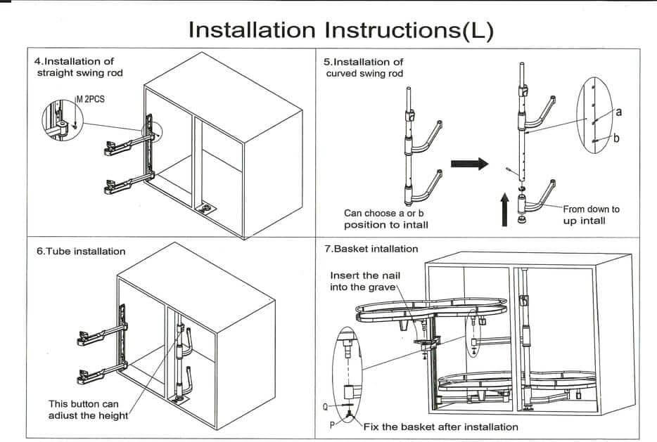 Newmatic Corner Dual Swing Tray BK4010L Fixing Instructions