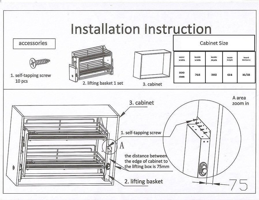 Newmatic Kitchen Hardware BK6110 Fixing Manual