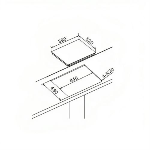 Newmatic PM950STX Built in Cooker Top Dimensions