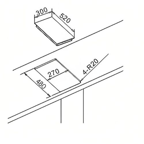 Newmatic PM320SX Builtin Hob Dimensions