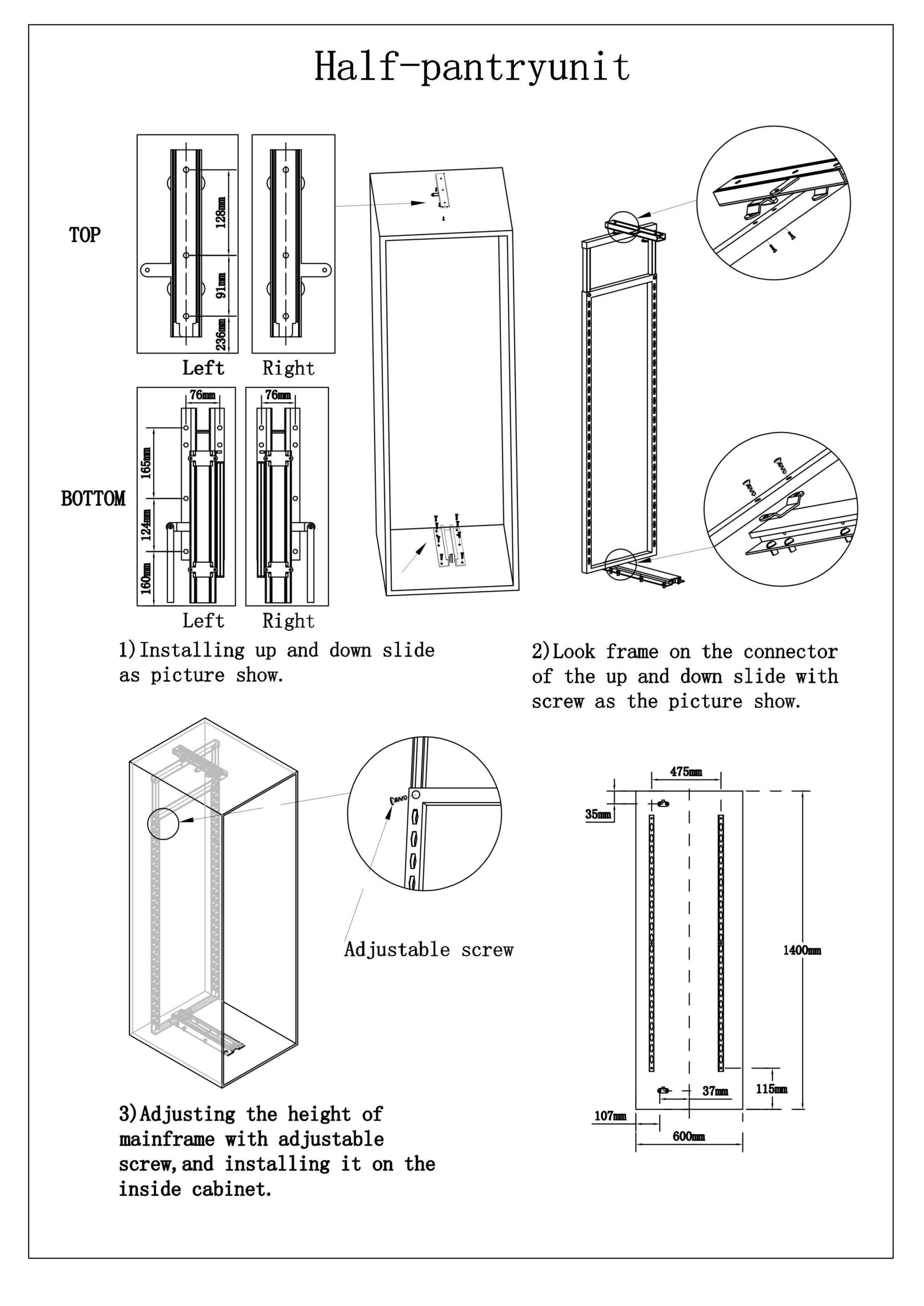 Newmatic Kitchen Hardware BK7145 Fixing Manual