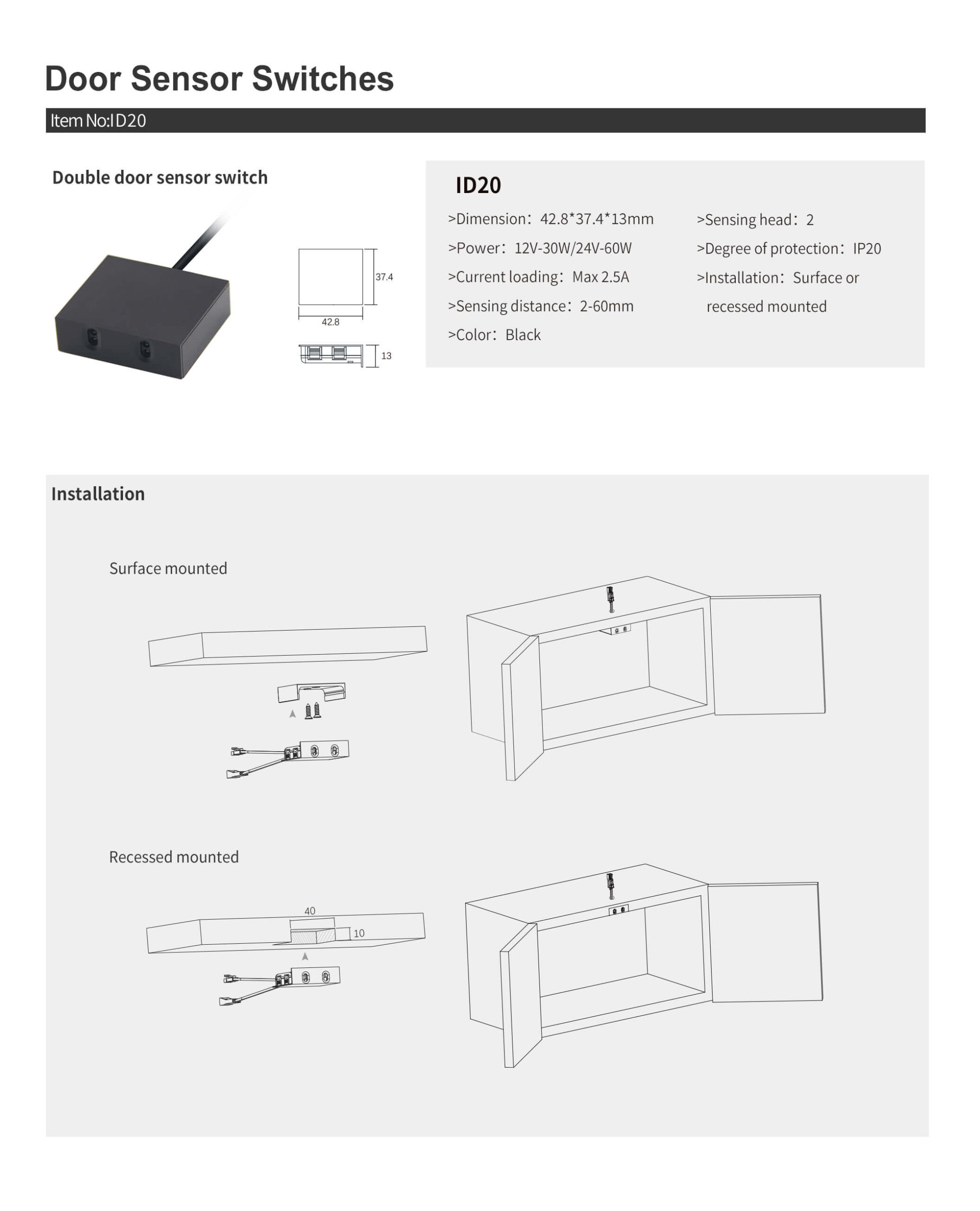 ID20 -2 Double Door Sensor Manual