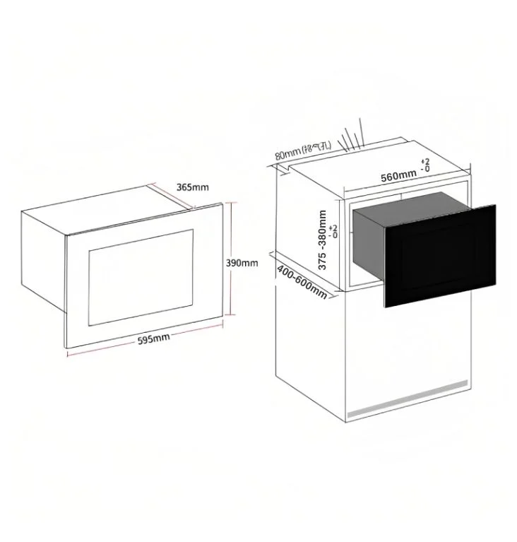 20EPM Inbuilt Microwave Dimensions