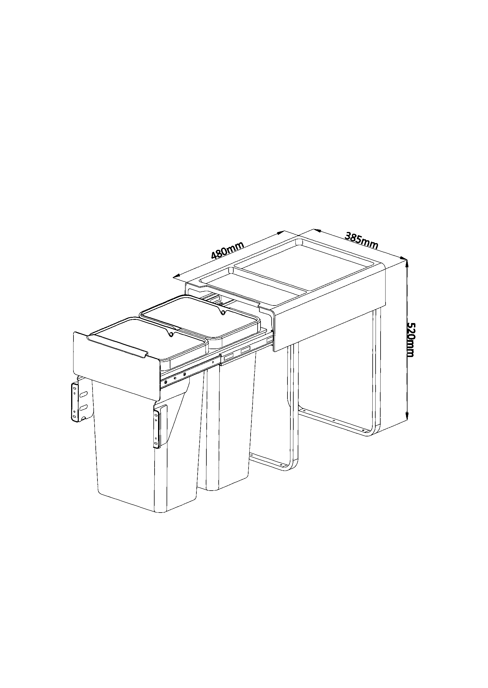 BK9230 Pull-Out Trash Bin - Image 2
