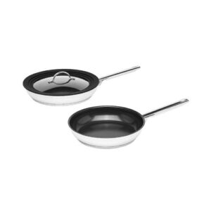 Stainless Steel Ceramic Non-Stick 3-Piece Cookware - Pots and Pans